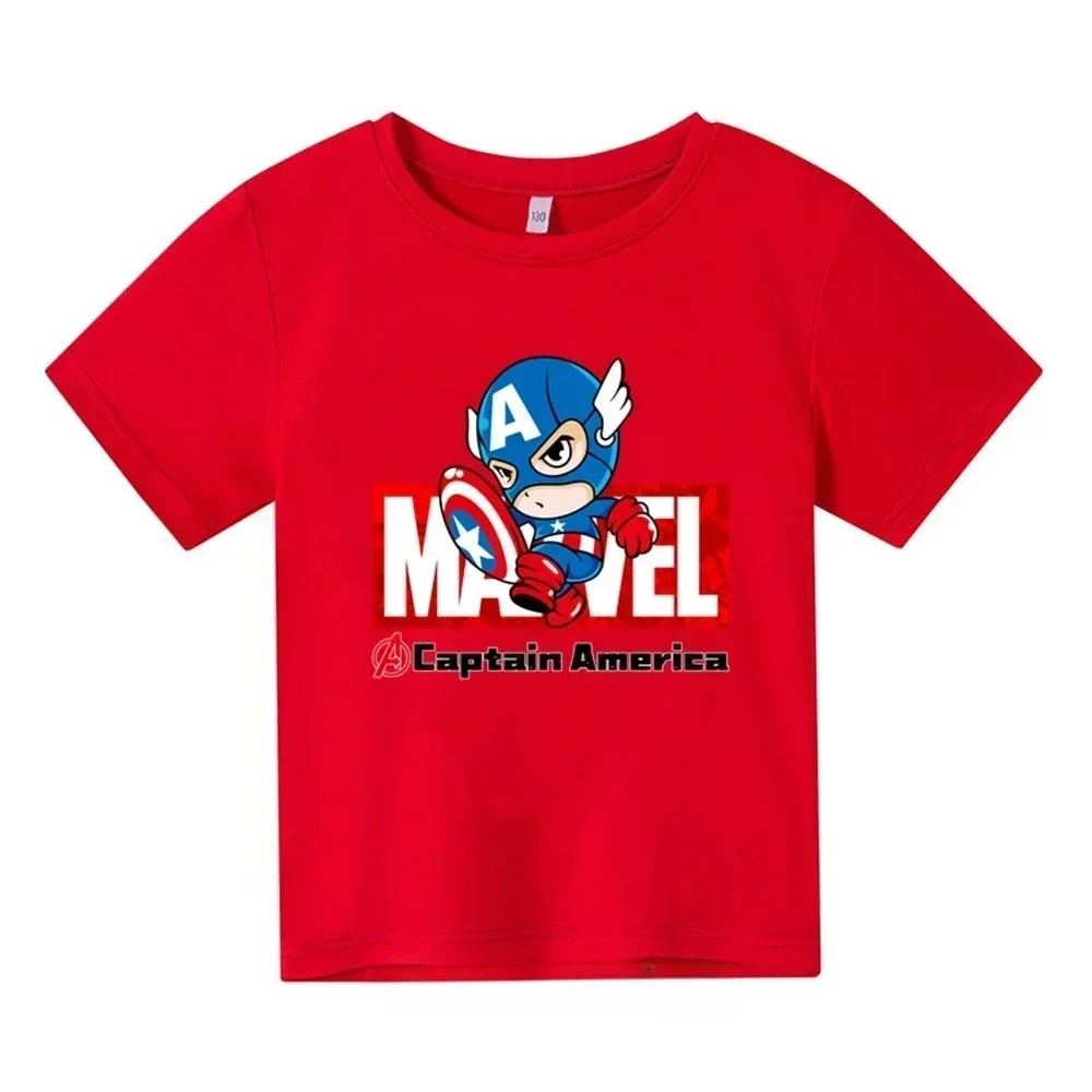 Nueva camiseta de verano con estampado de dibujos animados para niños y niñas, de algodón, de manga corta, a la moda, para verano