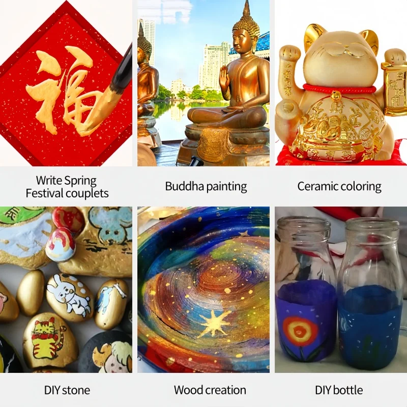 1pcs/300ML/100ML Gold acrylic pigment Metallic Silver pearlescent Bronze Bronze pearlescent acrylic painting pigment xiajiaer 6