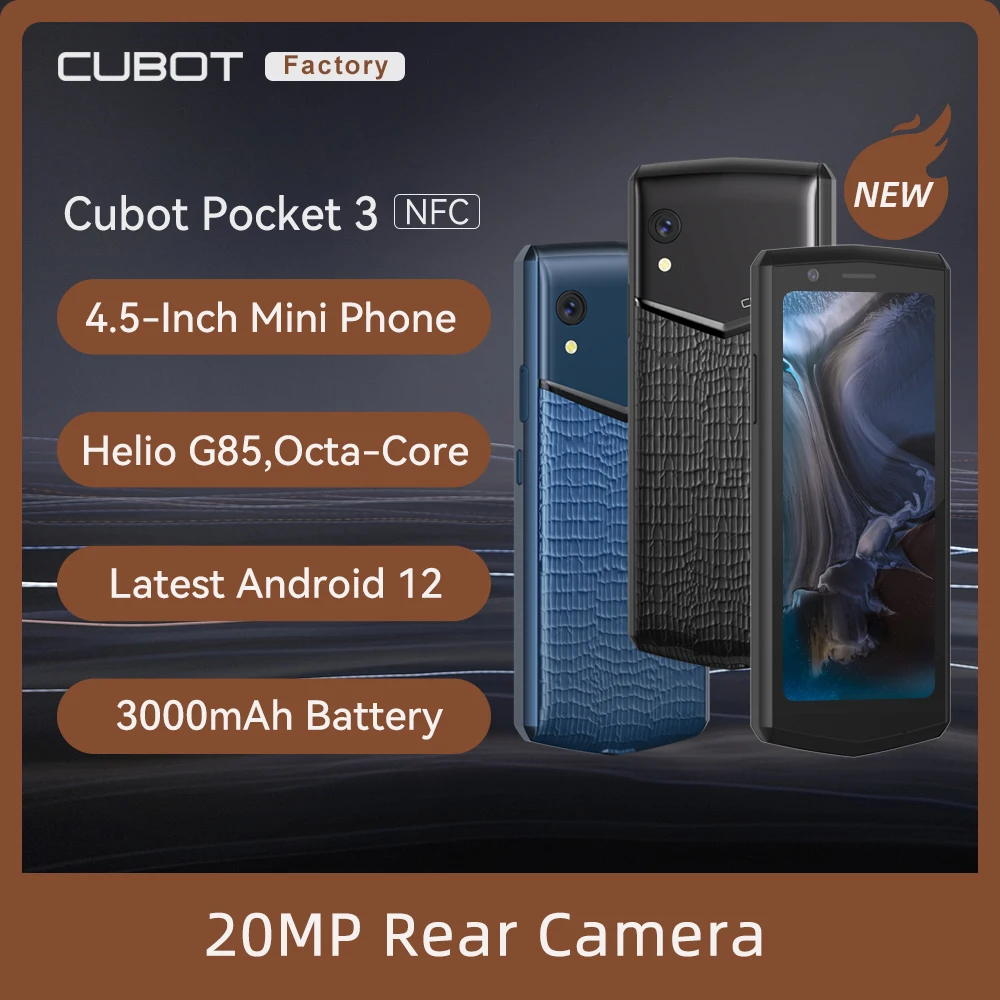 Cubot Pocket 3, 4.5 Inch Mini Smartphone 2022, Helio G85,octa-core, Nfc ...