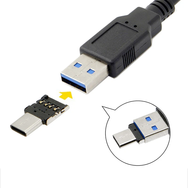 Micro USB OTG Adapter Type C to USB Female Data Connector