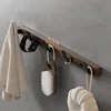 Wood Walnut clothes hanging hook,without punching wall hanging cap holder,door hanging hook key hook key holder without drilling 2