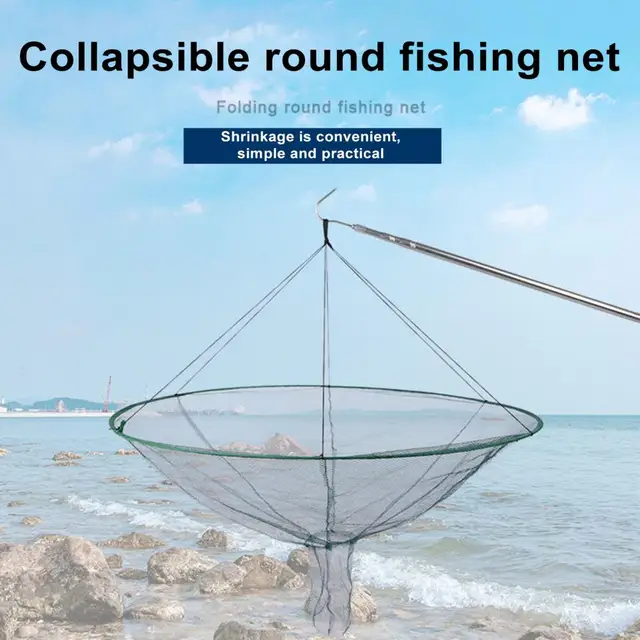 Fishing Equipment Foldable Fishing Net Collapsible Fishing Net for Prawn Crab Shrimp Catching Portable Drop Landing Net for Pier 4