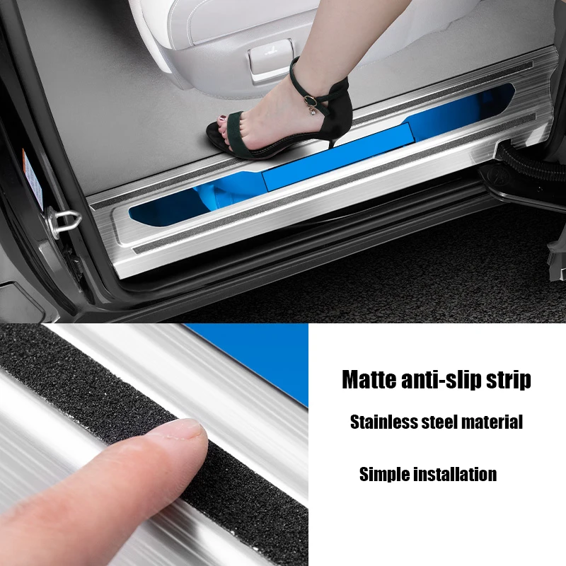 

stainless steel door sill strip anti-skid protection decoration modification accessories for Kia Carnival Sedona KA4 2021 2022