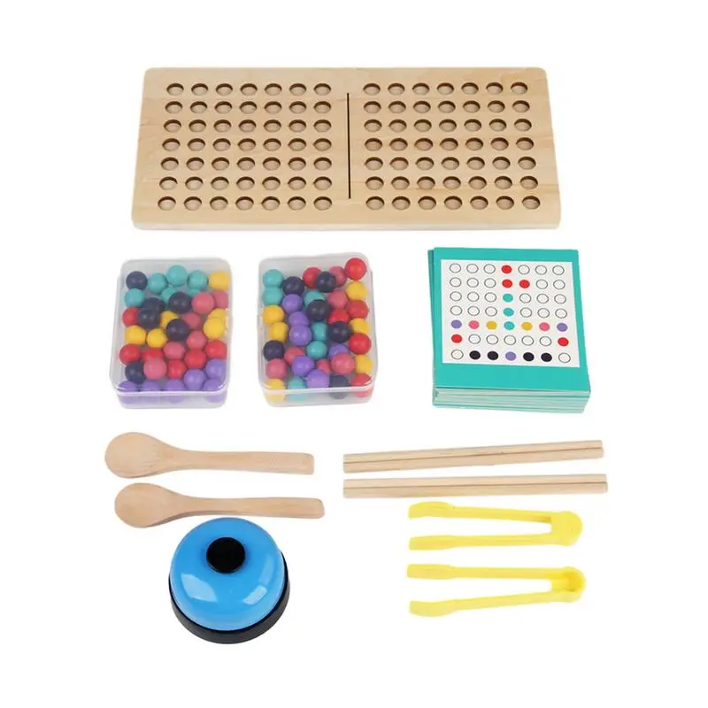 

Board Bead Game 58pcs Hand Eye Coordination Wooden Board Game Educational Board Game Cognitive Preschool Toys For Fun Boys