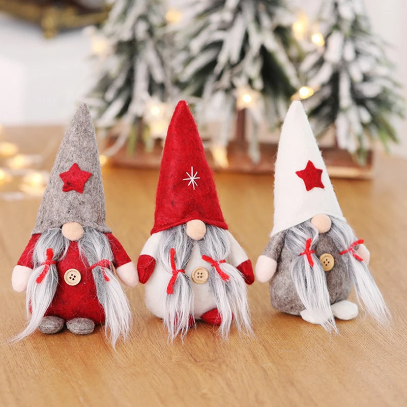

Christmas Gonk Dolls Plush Santa Claus Dwarf Coffee Bar Home Decoration for Farmhouse Kitchen Ornament Plush Doll Table Decor