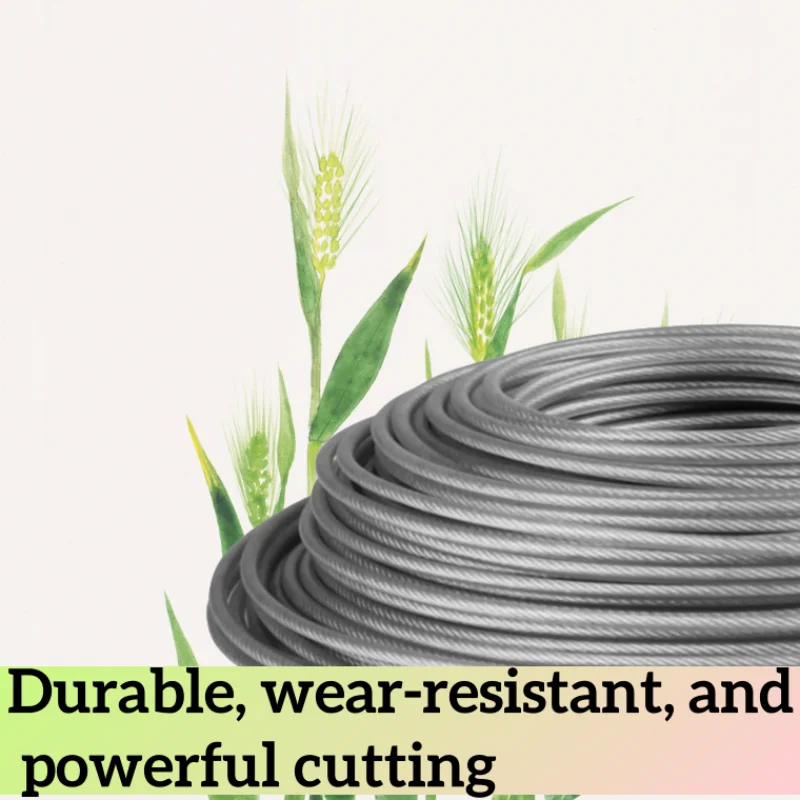 Trimmer Steel Nylon Wire Rope Cord Line 2.0/2.4/2.7/3.0mm Strimmer Brushcutter Long Round Roll Grass Replacement Wire About 15m trimmer wire
