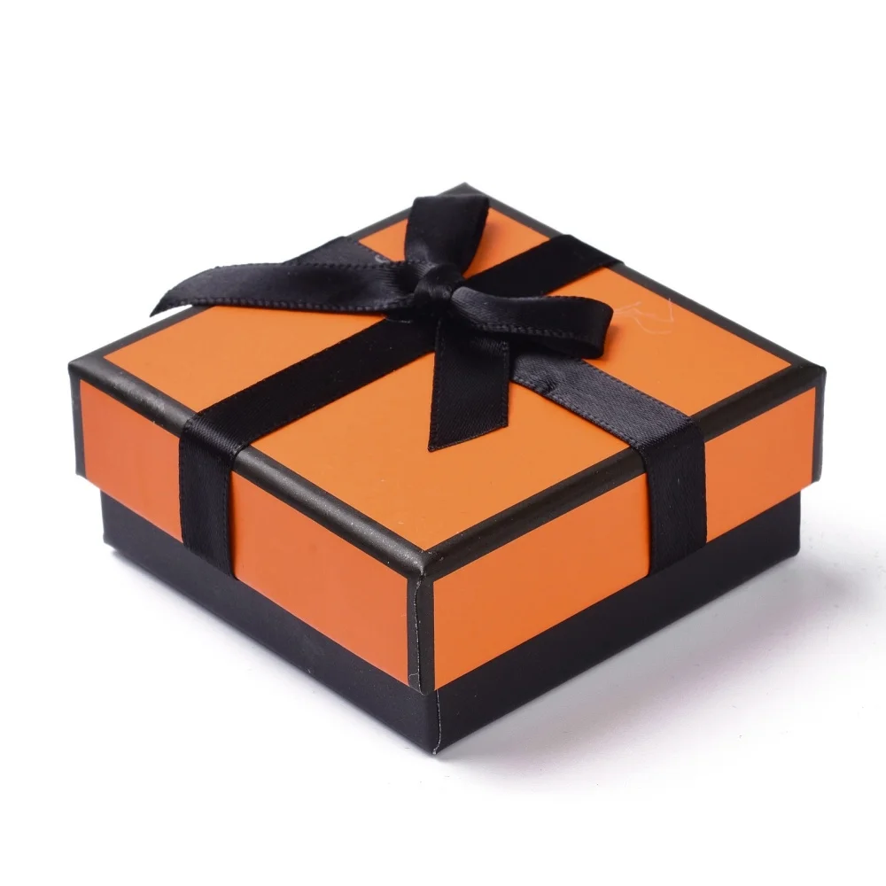 18/24pcs Paper Jewelry Set Box Square Gifts Boxes for Necklaces and Earring Fashion Jewelry Display Box 7x7x3cm,with Black Spong