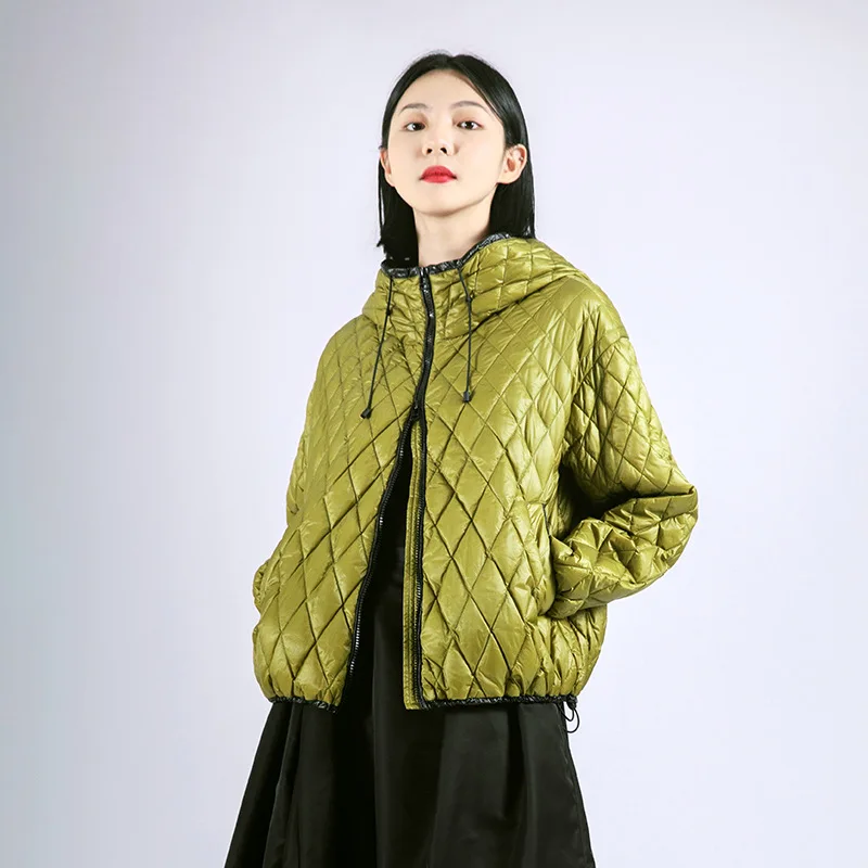 

Fashion Edging Hooded Short Women's Down Jacket Diamond Casual Joker Autumn Jacket Coat Women Winter Jacket Winter Coat Jackets