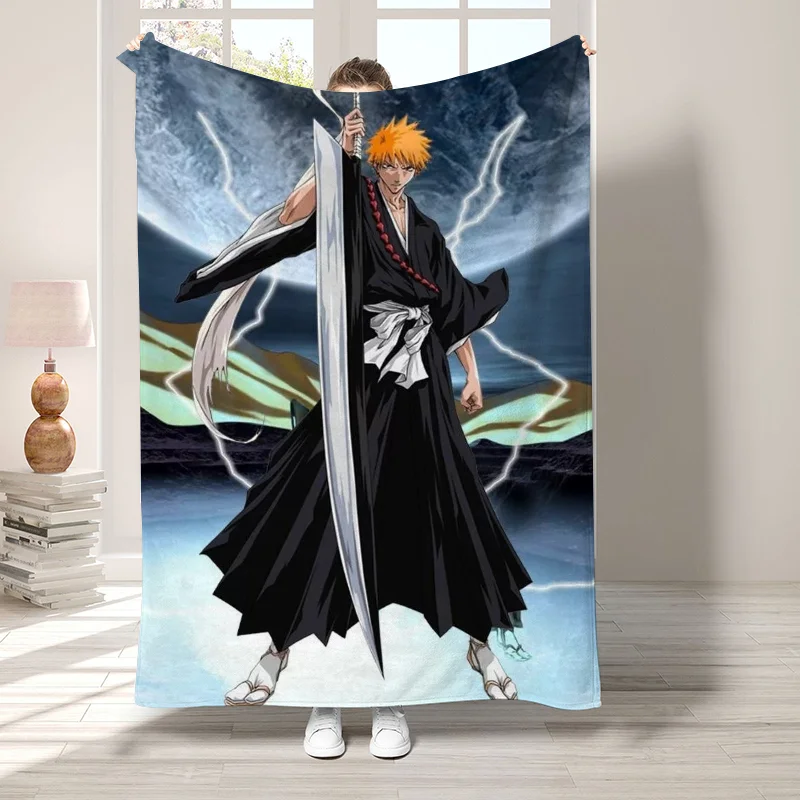 B-BLEACH 침실 장식 털 담요, 장식 소파, 보호 홈 장식, 푹신하고 부드러운 담요, 침대 위 침대보 던지기