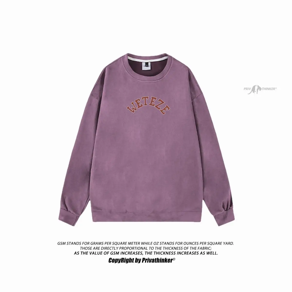 

WETEZE Letter Printed Women Casual Tops Autumn Winter Suede Girls Loose Pullovers Streetwear Unisex Oversized Hoodies Clothing