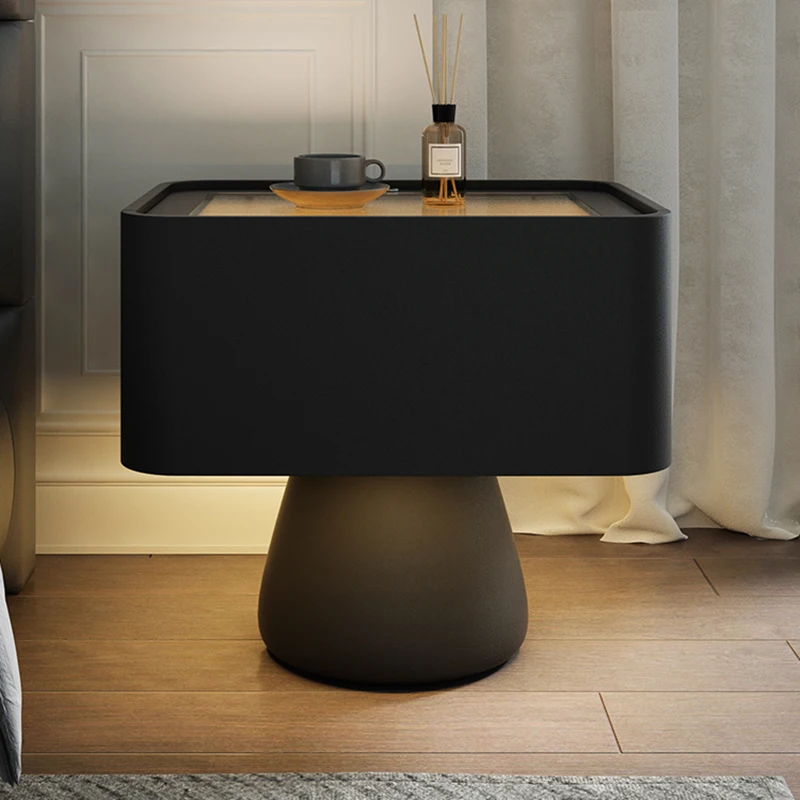 

Floating Bedside Table Storage Drawer Black Makeup Nightstands Shelf Smart Comodini Camera Da Letto Furnitures For Bedroom