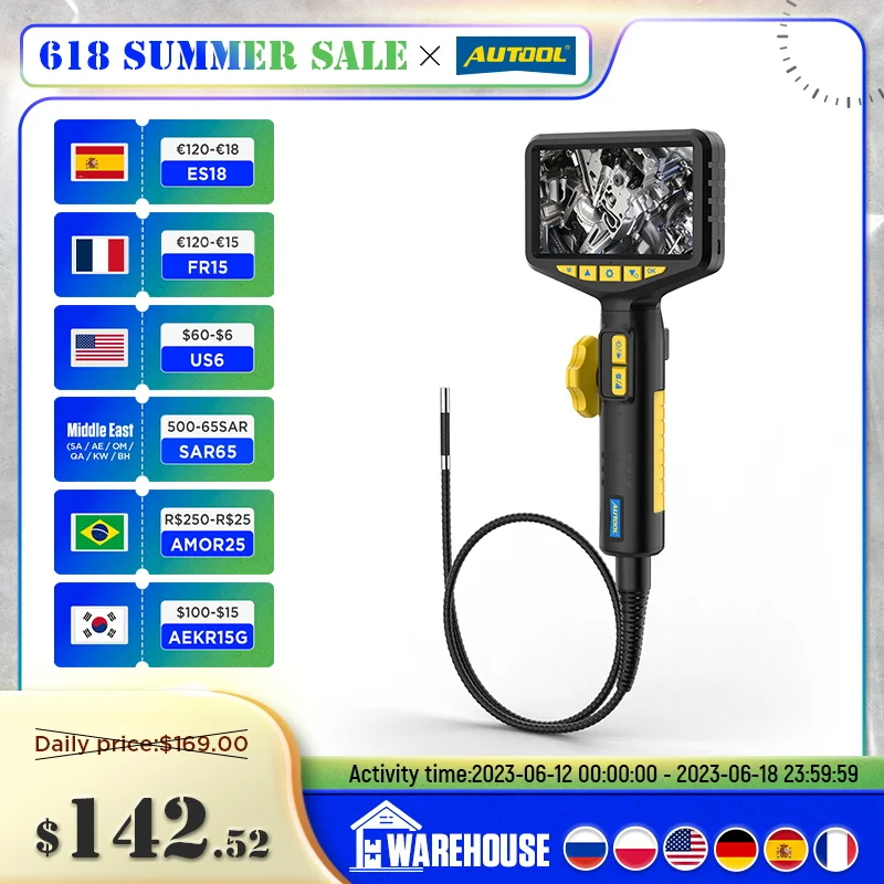 AUTOOL SVB305 Articulate Car Industrial Endoscope Automotive Inspection