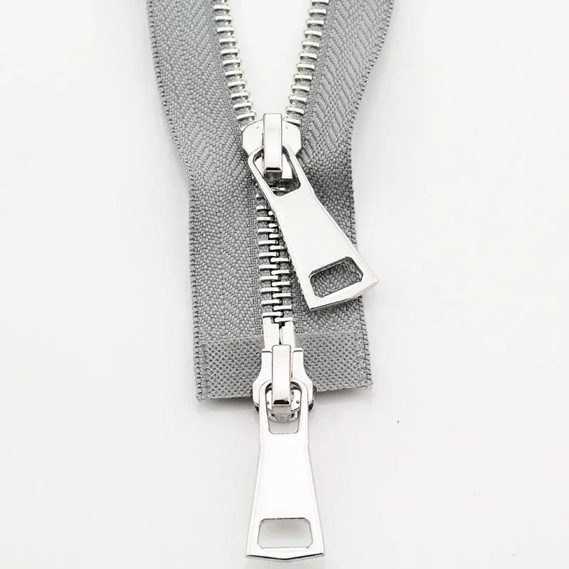 Premium Metal Double-Slider Open-End Zippers for Jackets - Auto Lock Closure, Multiple Lengths Available