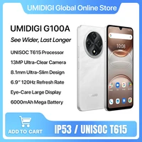 UMIDIGI G100A Smartphone Android 14,4GB RAM,128GB ROM,UNISOC T615,6.9” 120Hz Eye-Care Display,6000mAh,IP53 Splashproof Celular 1