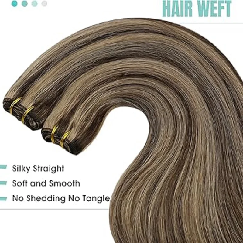 YoungSee Weft Hair Extensions Invisible Weft Remy Hair Bundles Pure and Highlight Color Women human hair extensions