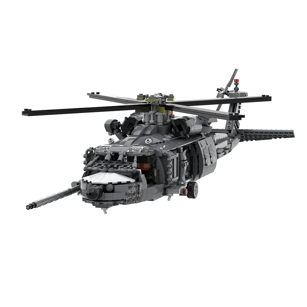 

Gobricks MOC Military Combat MH-60L Pave Hawks Helicopter Building Block set Modified Power Rescue Aircraft Brick Toys Kids Gift