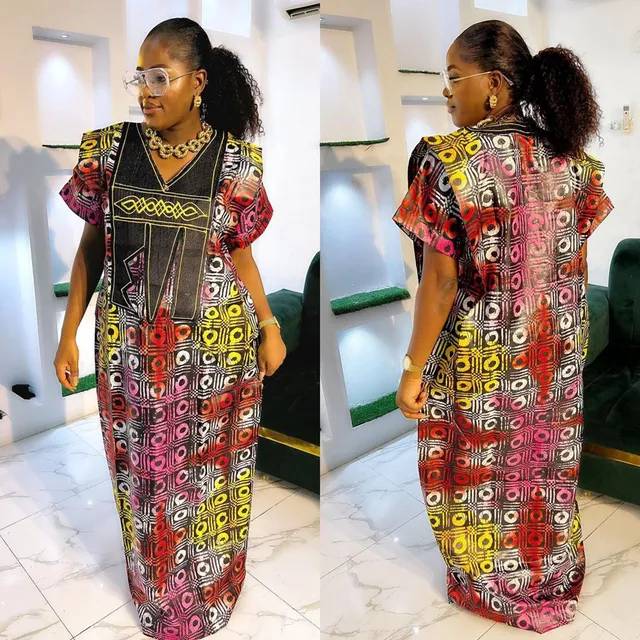 Preye Embroidered Print Boubou Dress - Image 2
