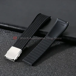 Enhanced Waterproof Adjustable Silicone Watch Strap - Universal Design - 22mm (Black)