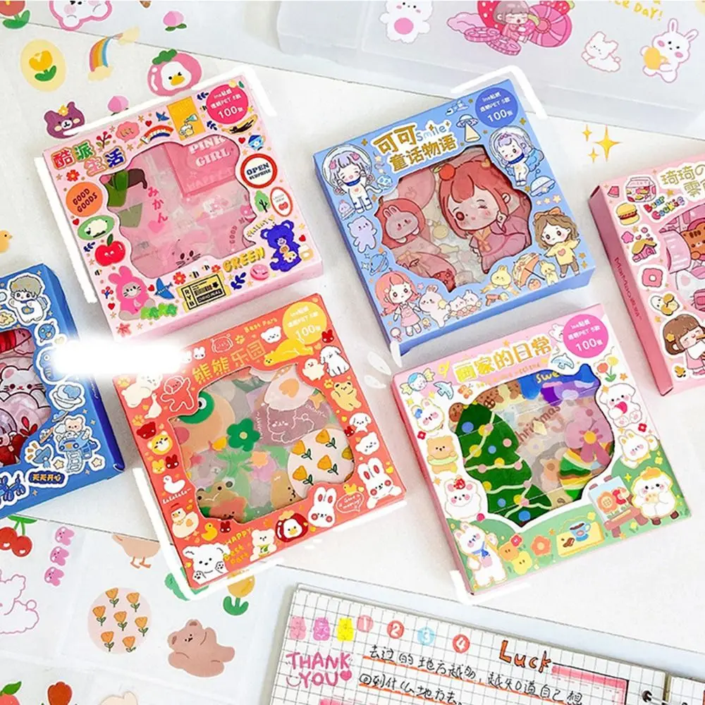 

Students Scrapbooking Decorative Stickers Adhesive Journaling Sticker DIY Journal Sticker Boxed Goo Card Guka Sticker Set