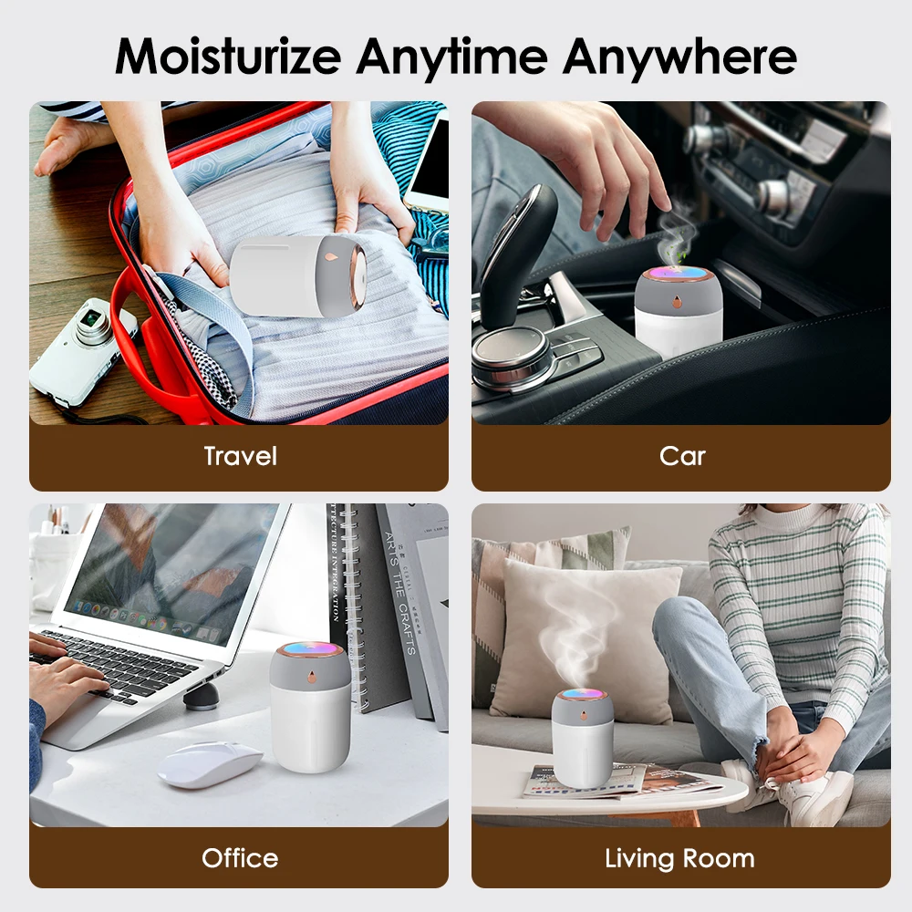 Air Humidifier Cool Mist Aroma Diffuser Portable 600ml Electric Air Humidifier Diffuser USB Humidificador For Home Office S1b7f65bfe720401592ae3be5b8efbe4cr