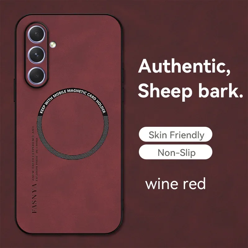 Luxurious Sheepskin Magnetic Leather Phone Case