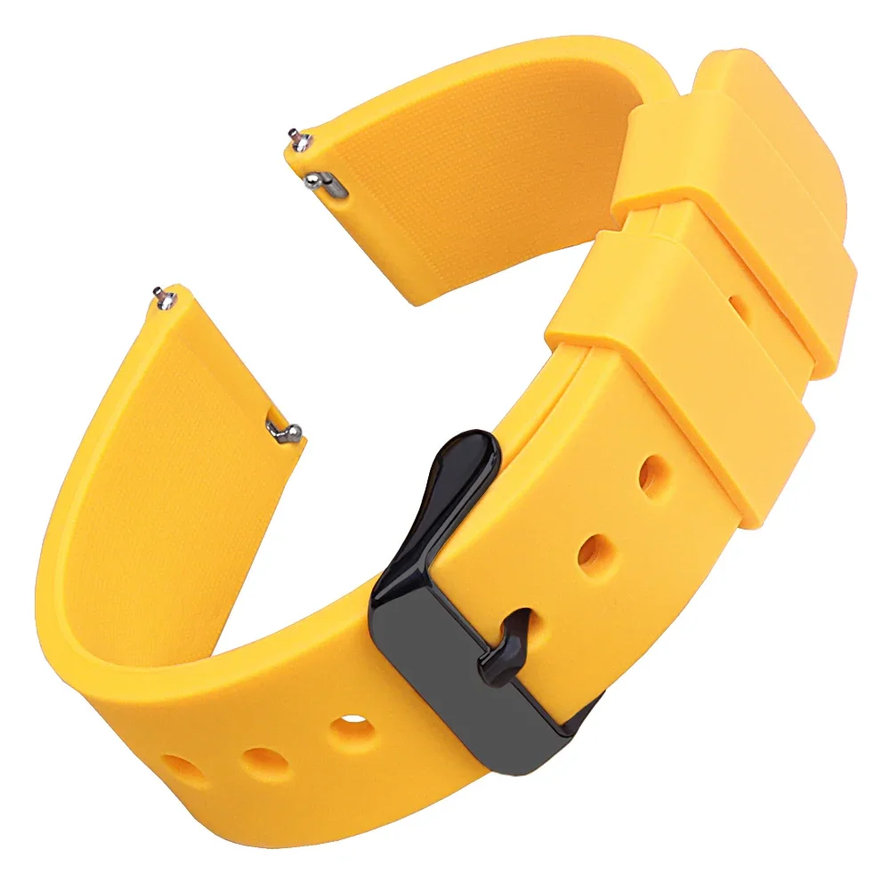 Durable Quick Release Silicone Sports Watchband with Polished Buckle