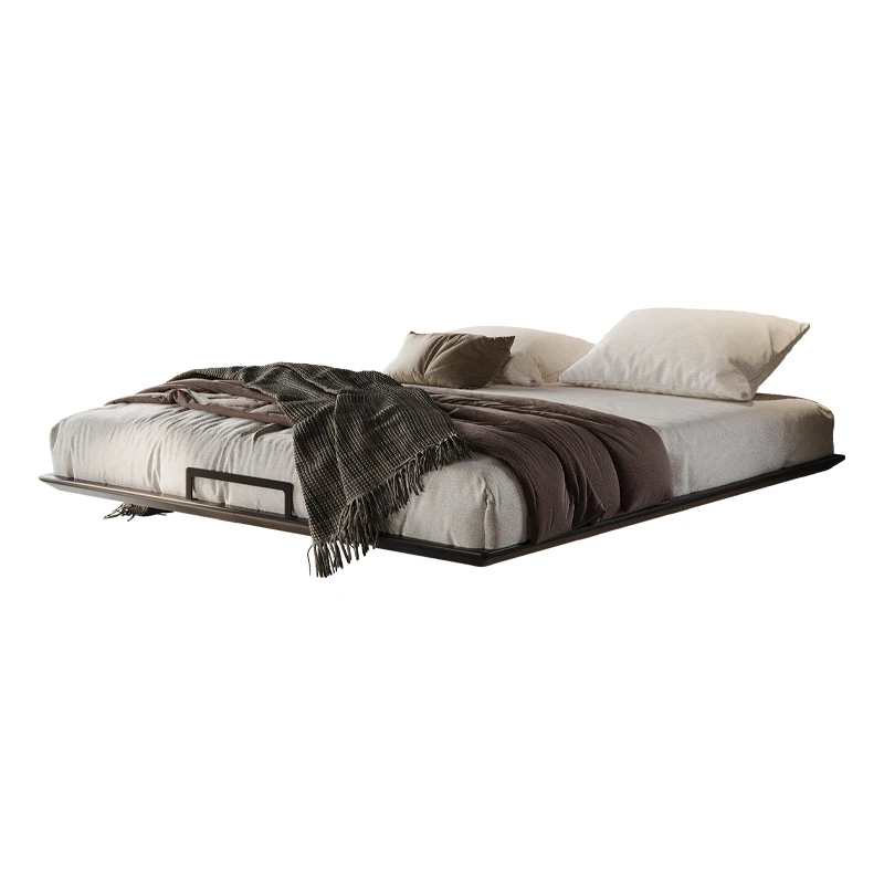 

Italian MinimalistSuspended Bed Master Bedding Suspended Double Bed North American Quiet Wind Home Stay Solid Wood Headless Bed