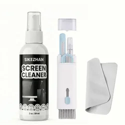 Portable 2oz Streak - Free Screen Cleaner Kit with Brush and Cloth (1set)