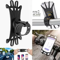 360 Rotatable Mobile Phone Bicycle Motorcycle Holder Bike Safe Bracket Silicone Support Silicone Pull Type For All Phone Stand 5
