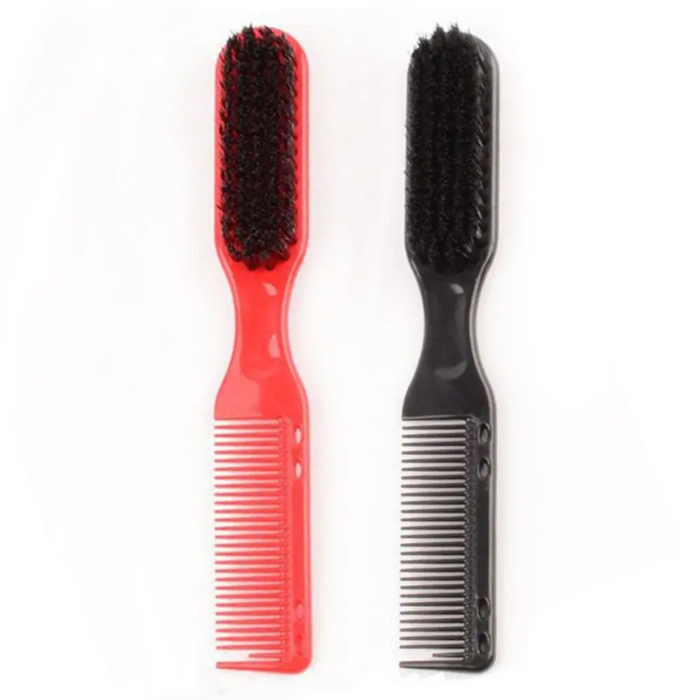 

Double-sided Comb Brush Black Small Beard Styling Brush Professional Shave Beard Brush Barber Vintage Carving Cleaning Brush