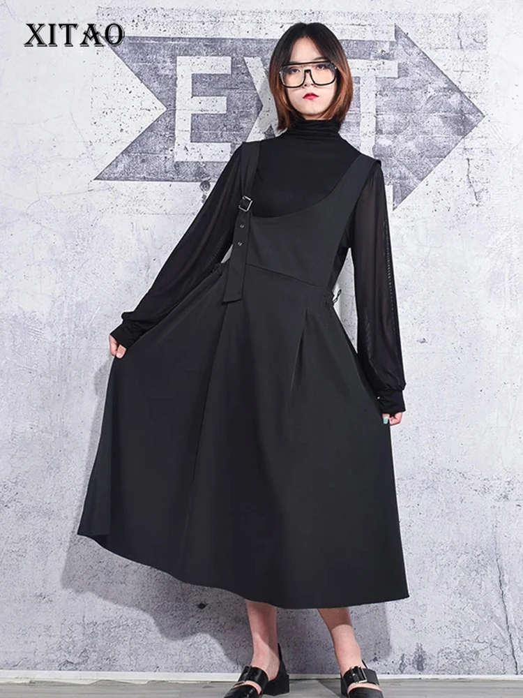 

XITAO Black Mesh Solid T Shirt Women 2021 Autumn New Casual Fashion Style Temperament All Match Turtleneck Collar Women ZP3155