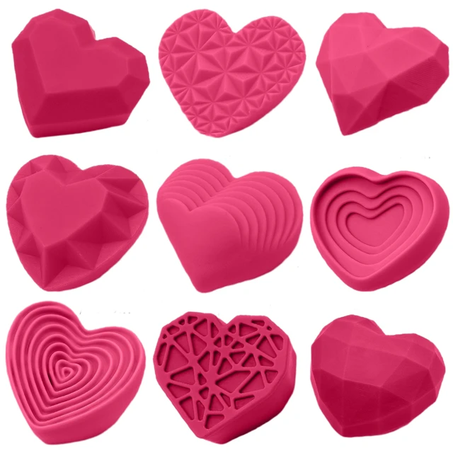 SILIKOLOVE 3D Silicone Heart Mold Mini Heart Candy Molds Chocolate Mould  for DIY Kitchen Baking Accessories