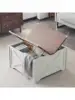 Karl Home Square Coffee Table With Storage Farmhouse Rustic White Coffee Tables For Living Room Wood Center Table With H 1