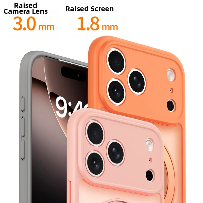 Ultimate 360° Rotating Magnetic Stand Case with Stress Relief Ring Holder & Full Lens Protection