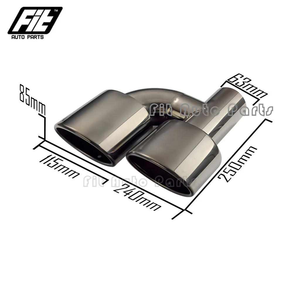 Stainless Steel H type Exhaust Pipe Oval 2.5 inchi Dual Exhaust Muffler Tip AG W204 W211 C-Class C63 1 PCS