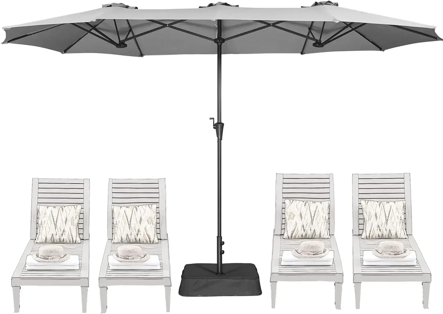 13FT Double-Sided Patio Umbrella with Base 1