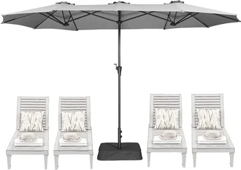 13FT Double-Sided Patio Umbrella with Base 1