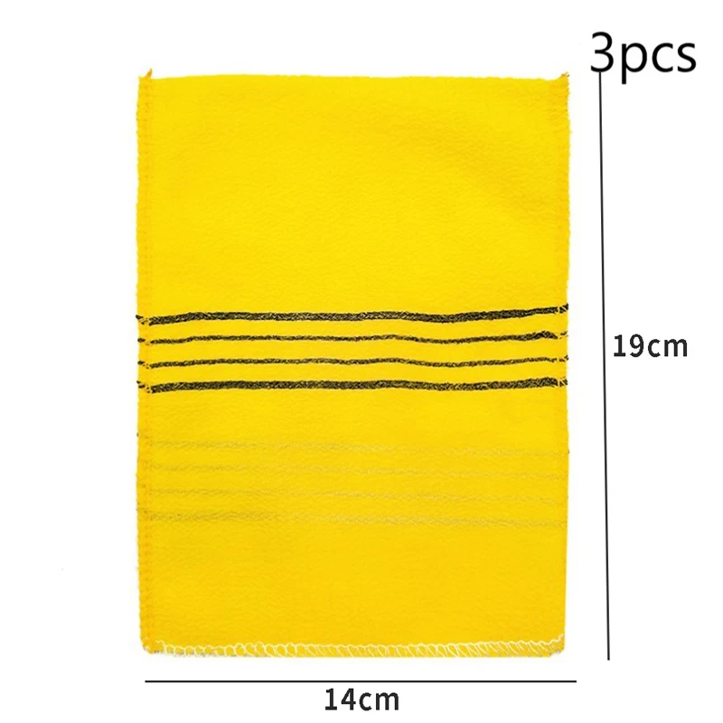 Korea Italy Exfoliating Body Scrub Towel Bath Yellow collar Washcloth 3pcs 