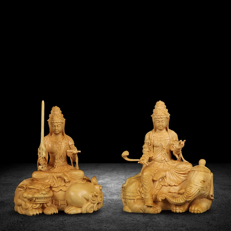 

Деревянная статуя Будды Manjushri, деревянная скульптура Будды, богатство, Бог, рукоделие, украшение ручной работы, резьба по дереву