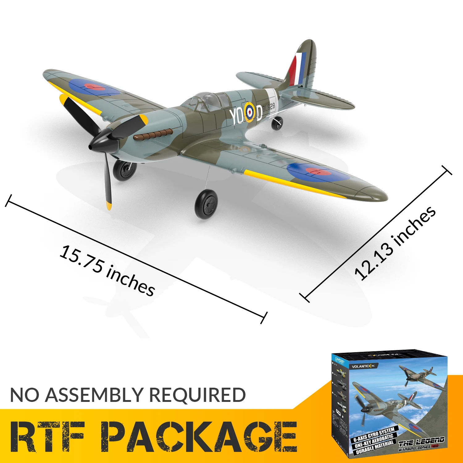 Avion RC Spitfire V1/V2 - 72.99€ - PNP Prêt à Voler