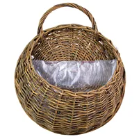 Flower Planter Wall Hanging Wicker Rattam Basket Garden Vine Pot Plants Holder Handmade Woven Hanging Basket Pot De Fleur DéCo 4