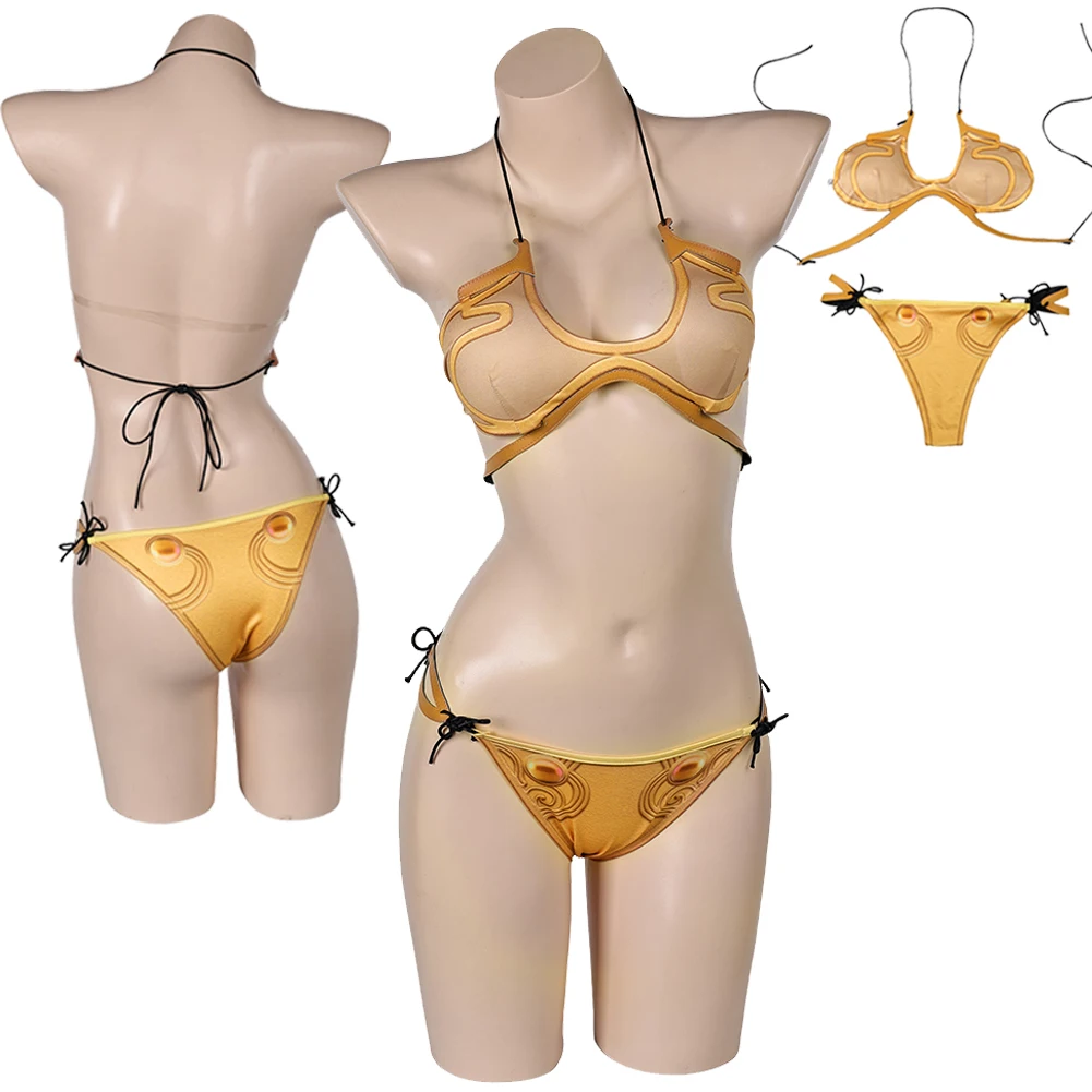 

Leia Cosplay Sexy Swimsuit Princess Movie Space Battle Cosplay Costume Disguise For Women Adult Halloween Carnival Party Suit