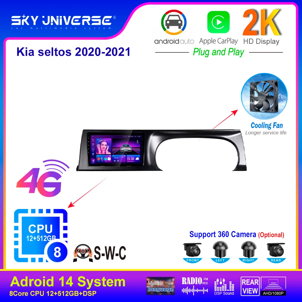 

Android 13 for KIA Seltos Headunit 2020 2021 RHD Octa Core Car DVD GPS Navigation Player Deckless Car Stereo