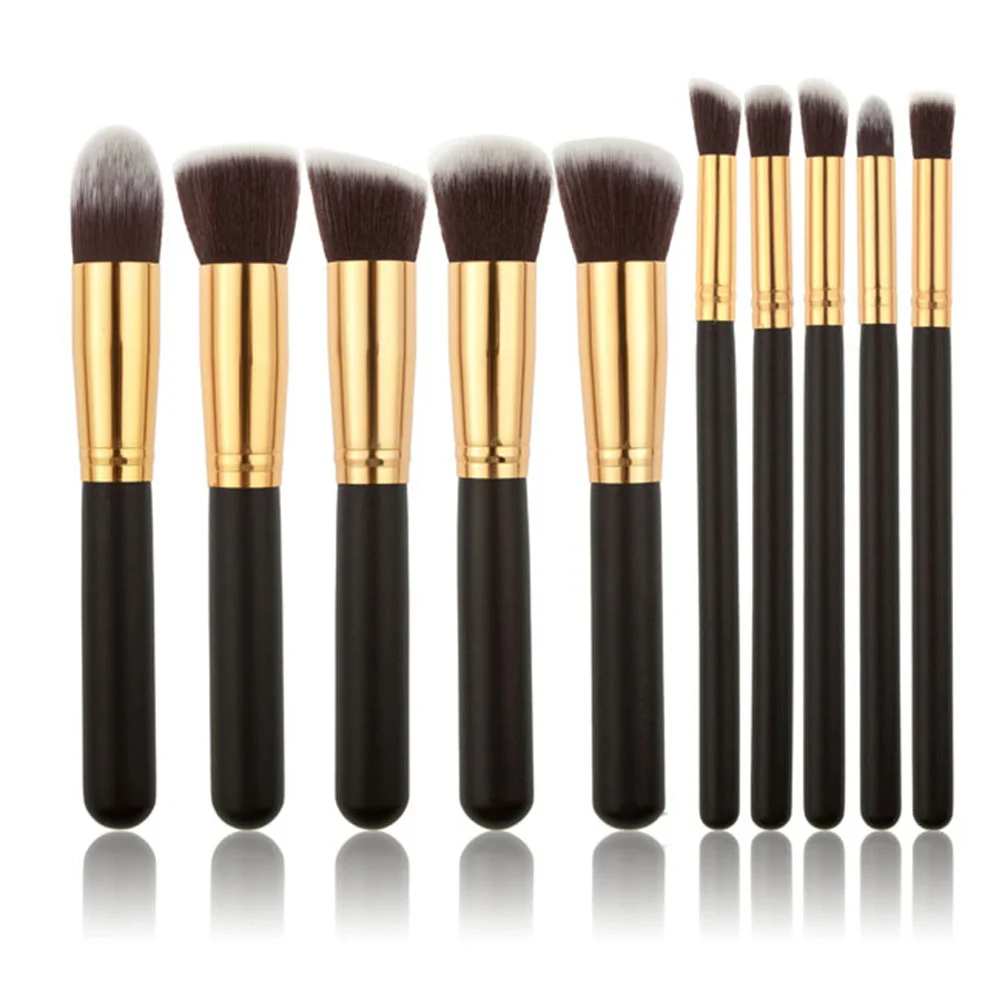 

10pcs Makeup Brush Set Premium Synthetic Cosmetics Foundation Blending Blush Eyeliner Face Powder Brush Makeup Brush Kit