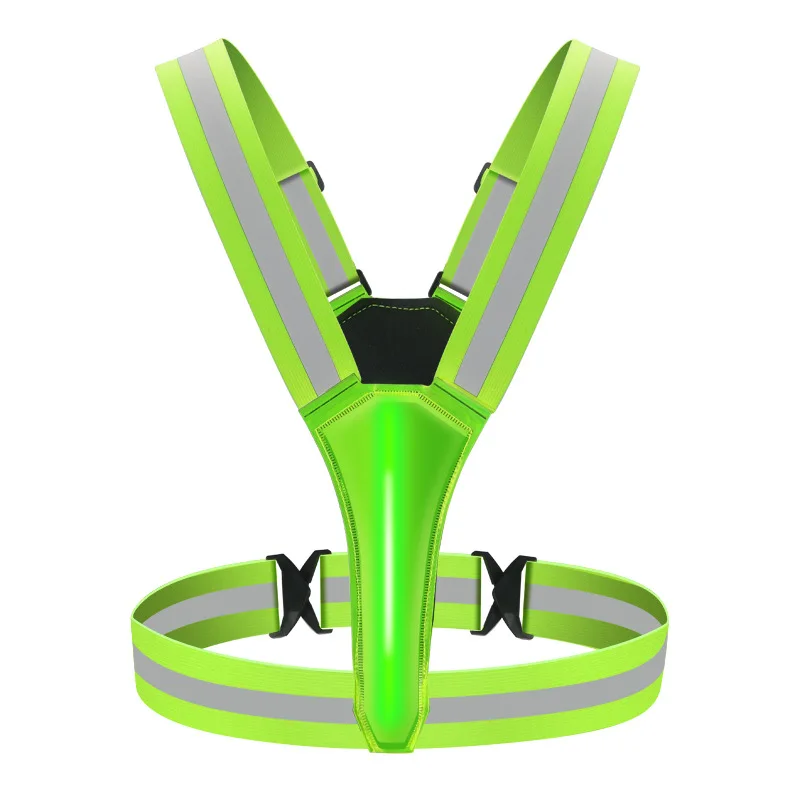Safety reflective vest LED light adjustable light cycling vest night warning work fishing sports vest cycling equipment 4