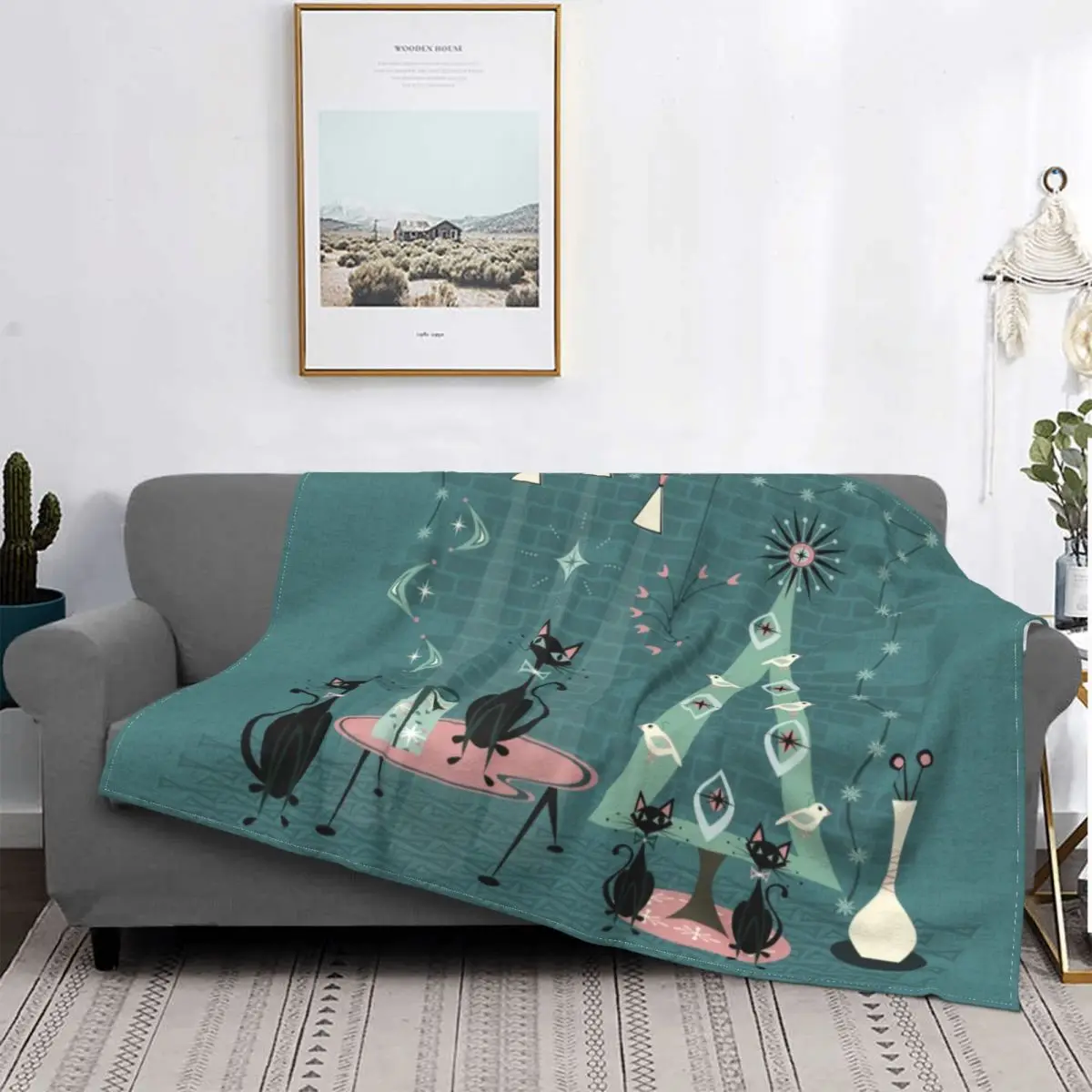 Throw Blanket Warm Flannel Henri Matisse&s Goldfish And A Kitten Paintings Blankets for Bed Car Sofa Bedspreads Fleece Black Cat