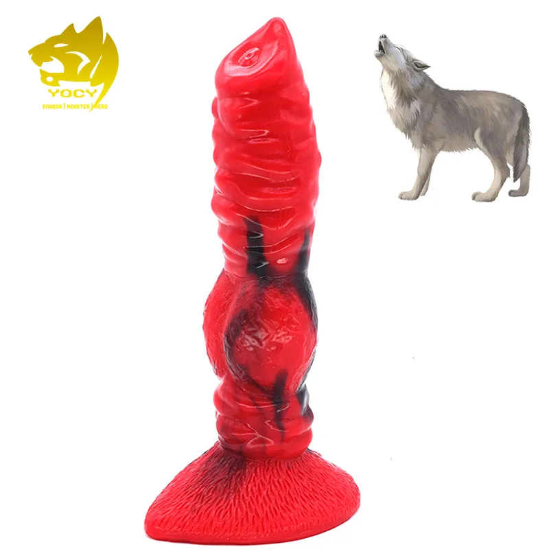 YOCY Animal Dildo Color Silicone Toys Realistic Wolf Fake Penis Adult Toys Fantasy Dildo Holder Masturbation Sex For Women sex toys
