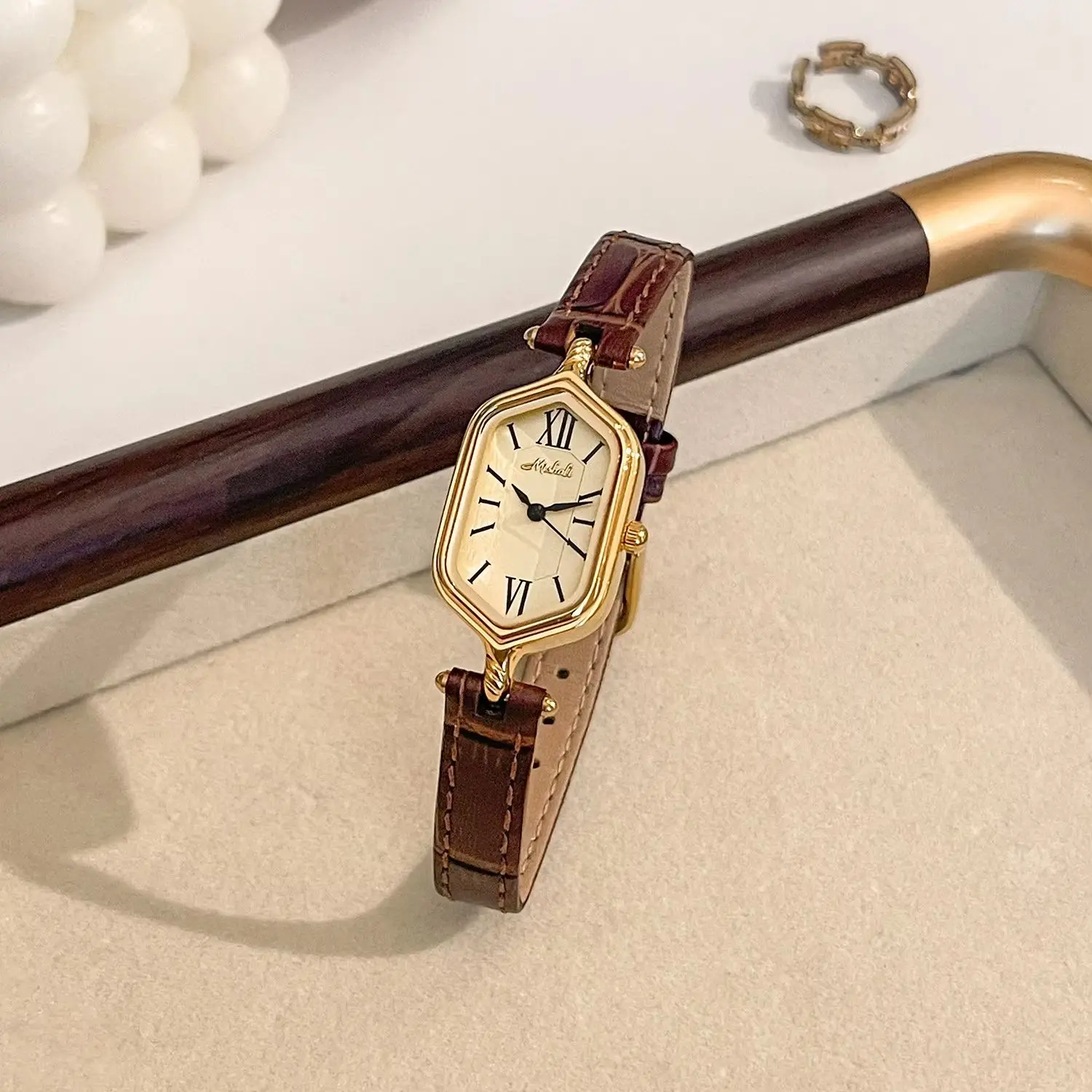 Vintage Roman Digital Luxury Watch for Women, Waterproof Leather Strap, High Quality Elegant Quartz Women's Watches Gift Clock - 2