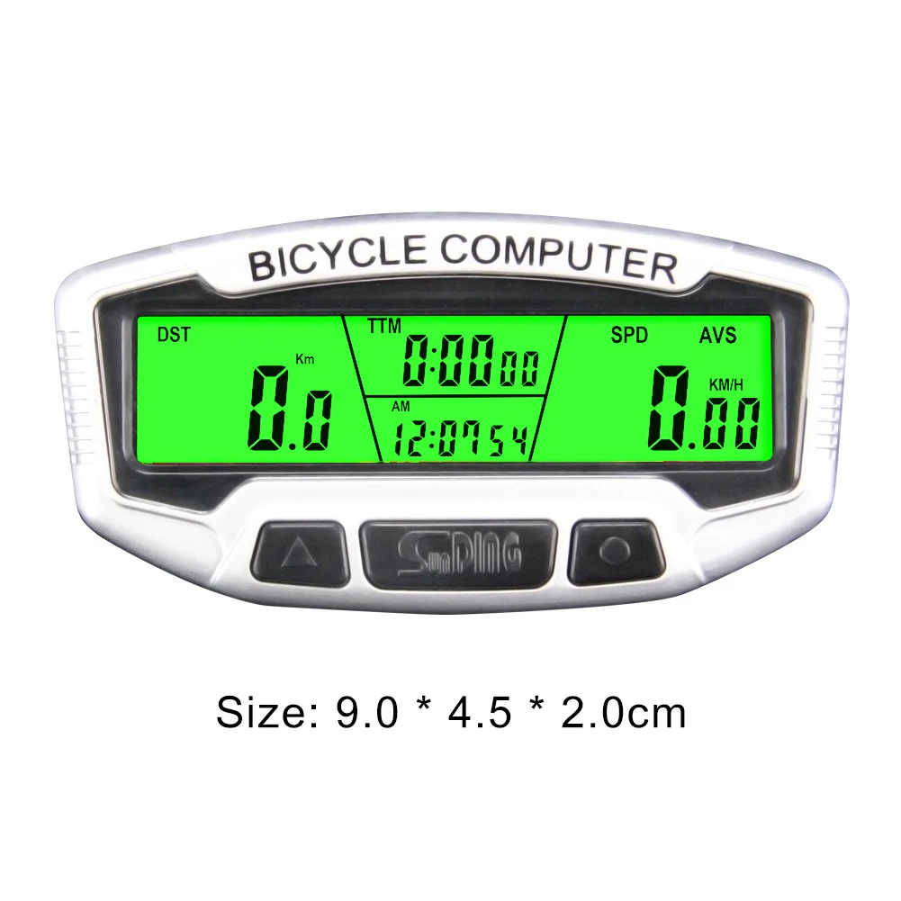 Waterproof Cycling Computer with LCD Display and Backlight for Bike