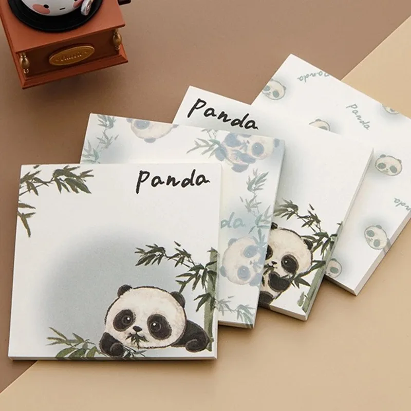 50 Sheets Student Stickers Memo Sticky Cute Cartoon Panda Notes Pads Posits Stationery Sticker Notebook Planner Message Sticker